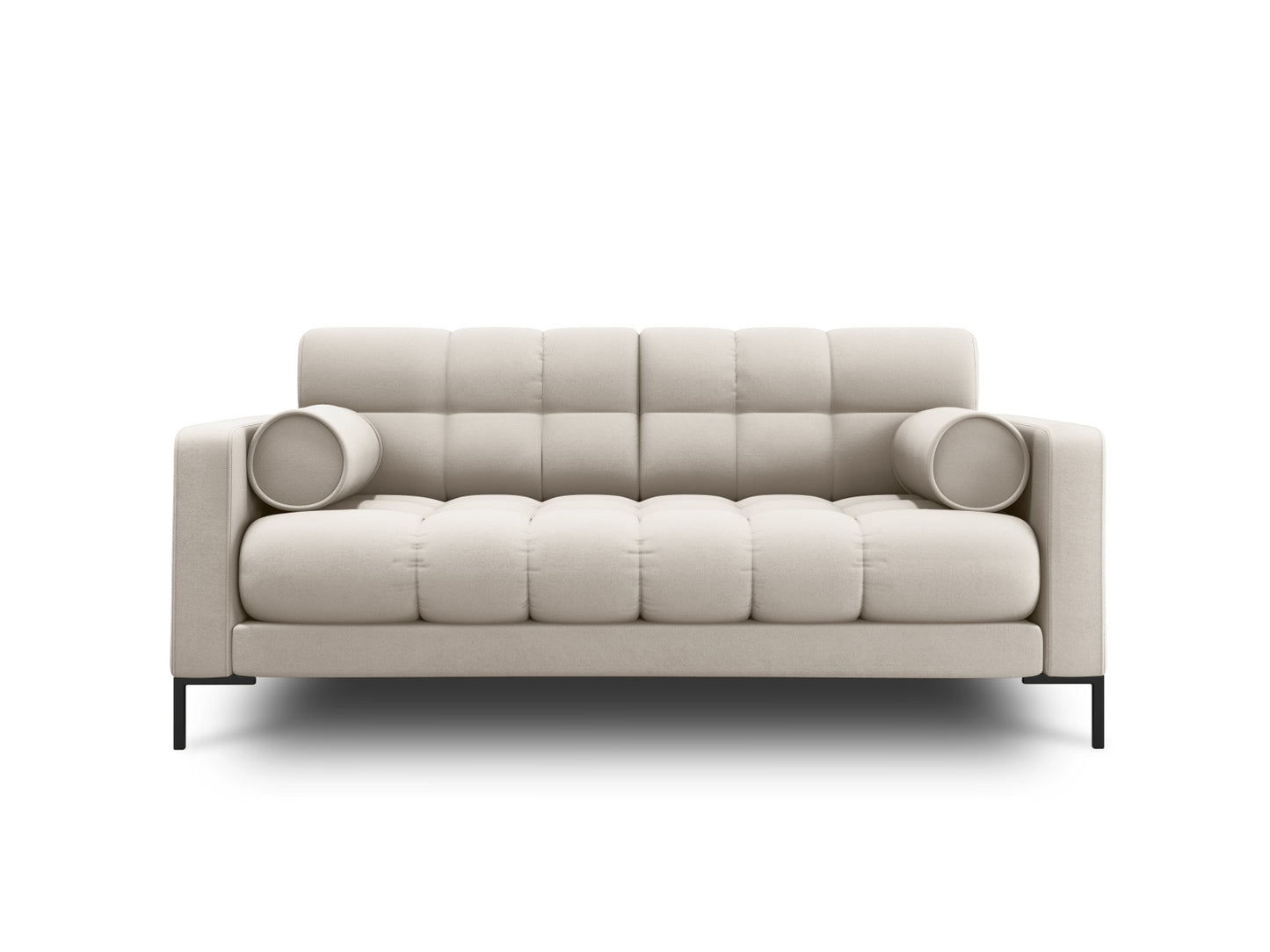 Bali Sofa, 2 Seats, 152x96 cm — Beige / Black Metal
