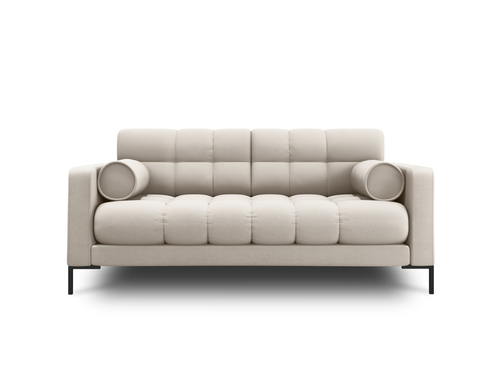 Bali Sofa, 2 Seats, 152x96 cm — Beige / Black Metal