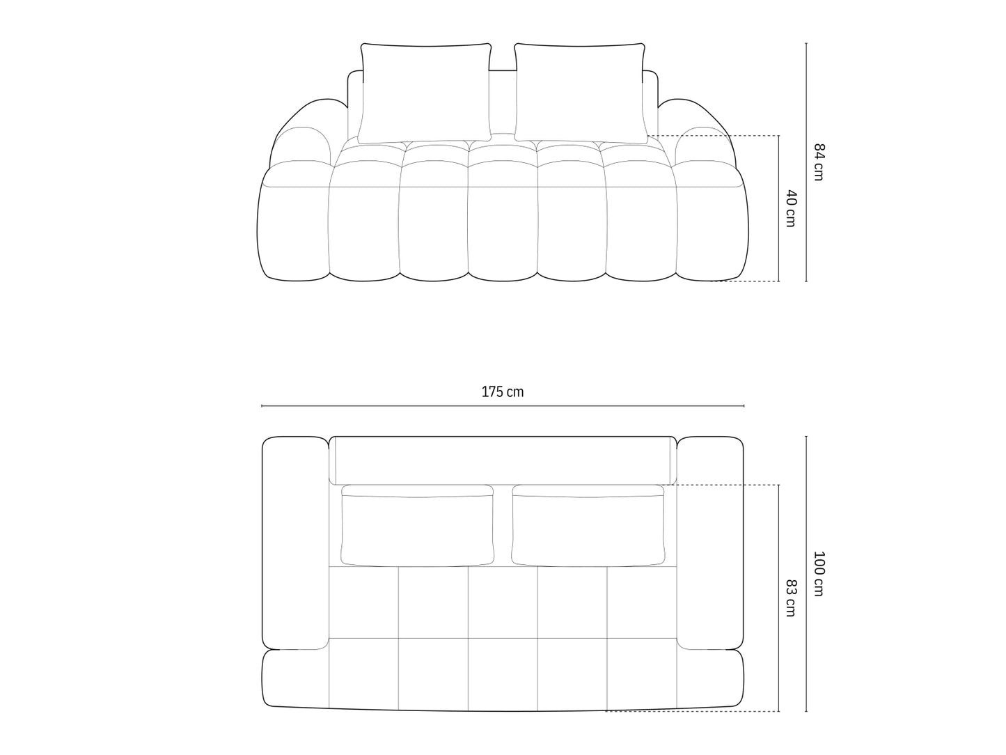 Linz Sofa, 2 Seats, 175x100 cm