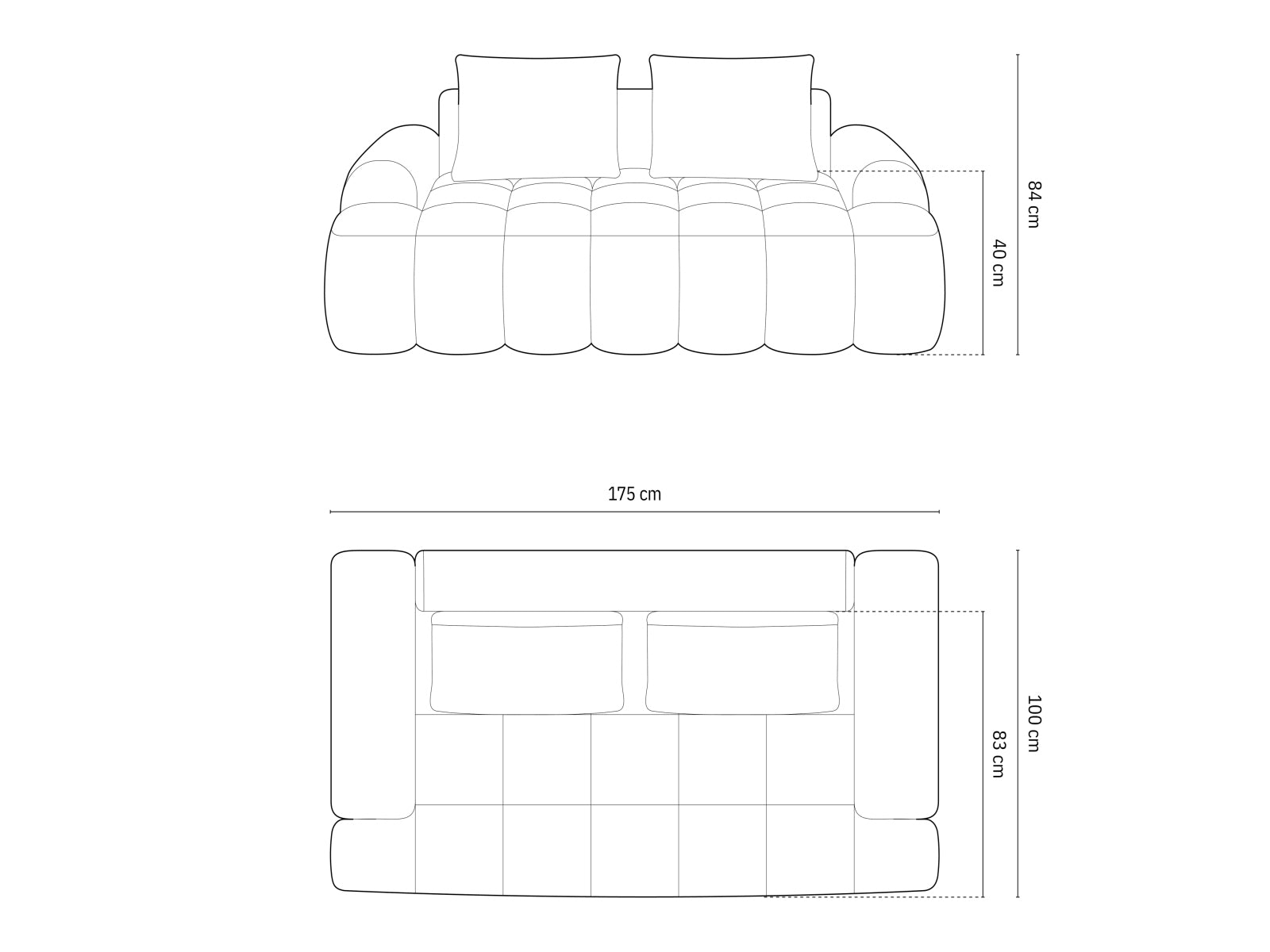 Linz Sofa, 2 Seats, 175x100 cm