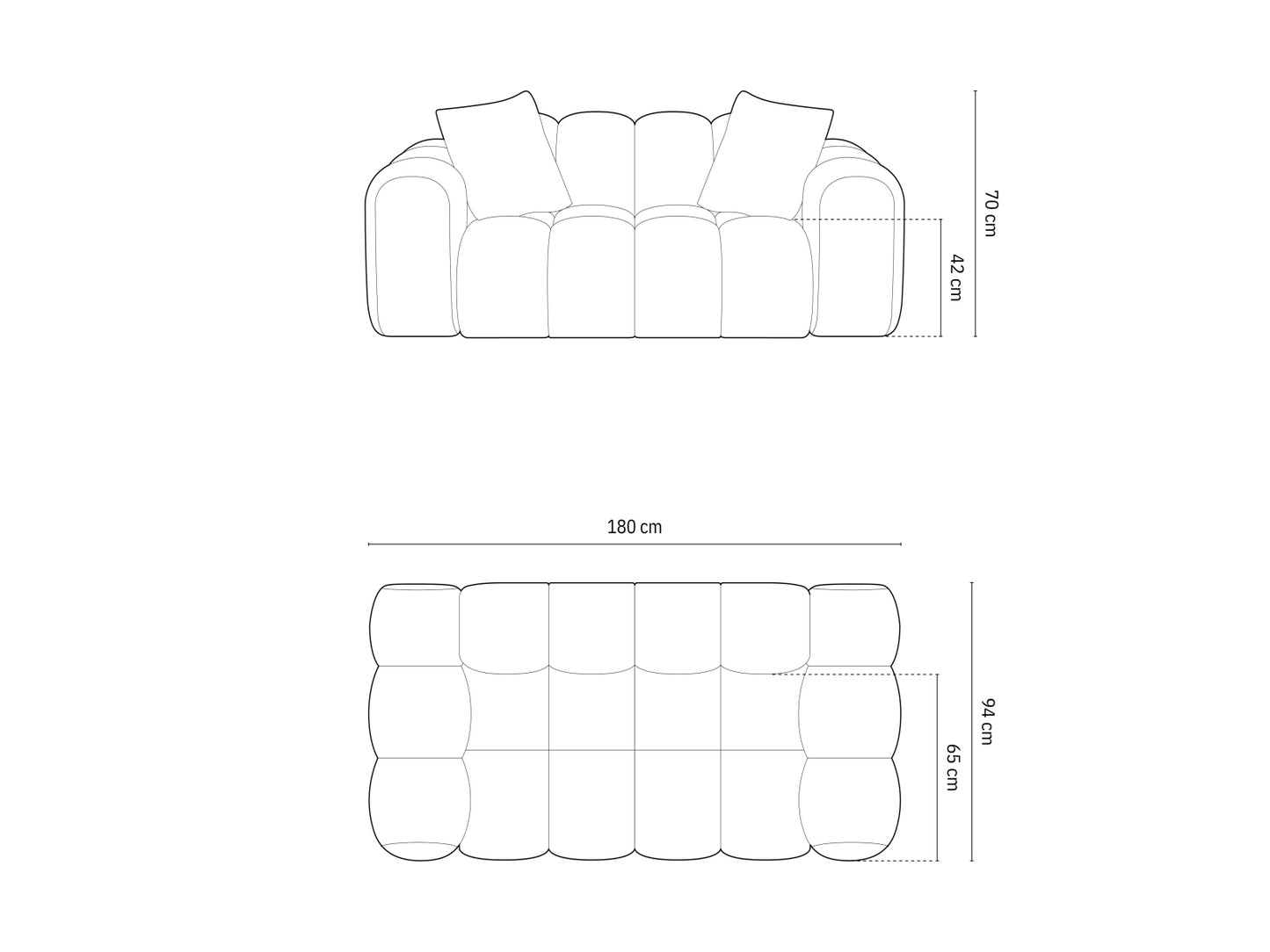 Treno Sofa, 2 Seats, 180x94 cm