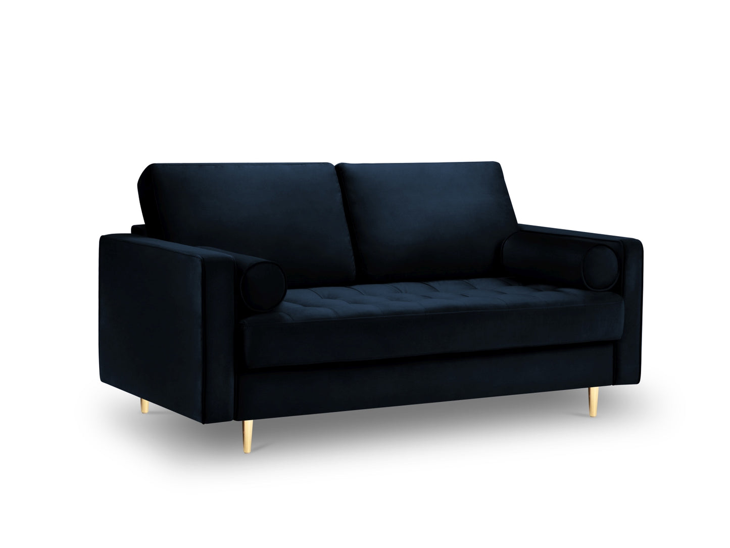 Aspen Sofa, 2 Seats, 174x90 cm — Royal Blue / Gold Metal