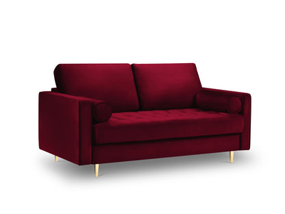 Aspen Sofa, 2 Seats, 174x90 cm — Red / Gold Metal