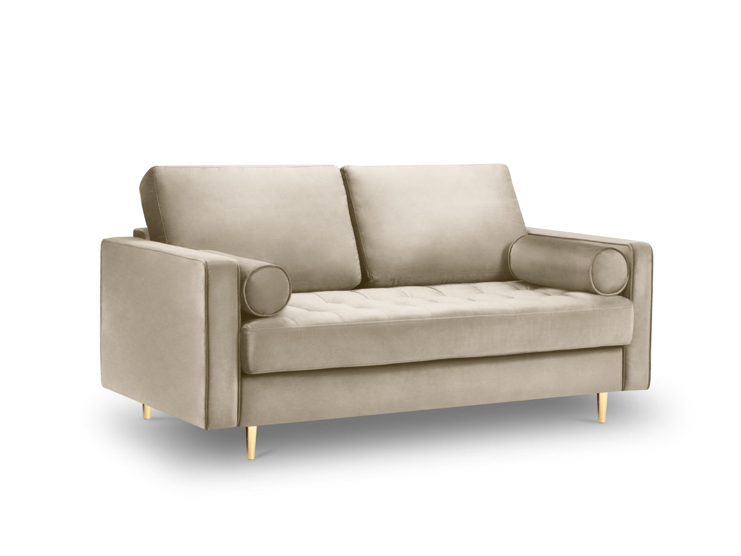 Aspen Sofa, 2 Seats, 174x90 cm — Dark Beige / Gold Metal