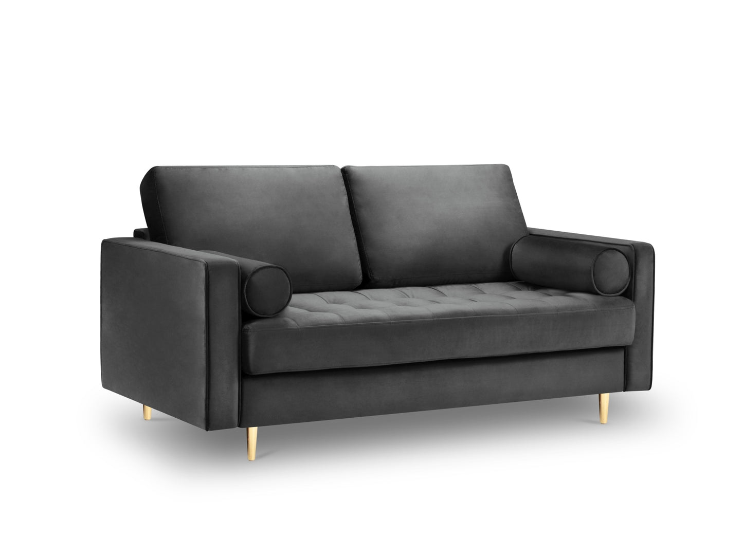 Aspen Sofa, 2 Seats, 174x90 cm — Dark Grey / Gold Metal