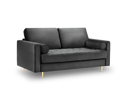 Aspen Sofa, 2 Seats, 174x90 cm — Dark Grey / Gold Metal