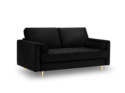 Aspen Sofa, 2 Seats, 174x90 cm — Black / Gold Metal