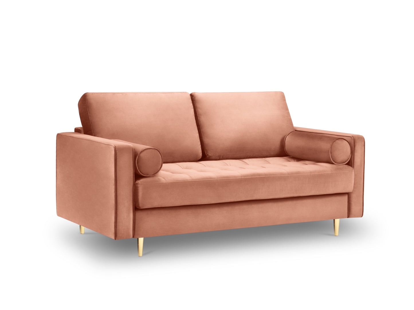 Aspen Sofa, 2 Seats, 174x90 cm — Pink / Gold Metal