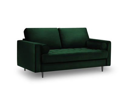 Aspen Sofa, 2 Seats, 174x90 cm — Bottle Green / Black Chrome Metal
