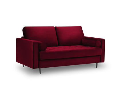 Aspen Sofa, 2 Seats, 174x90 cm — Red / Black Chrome Metal
