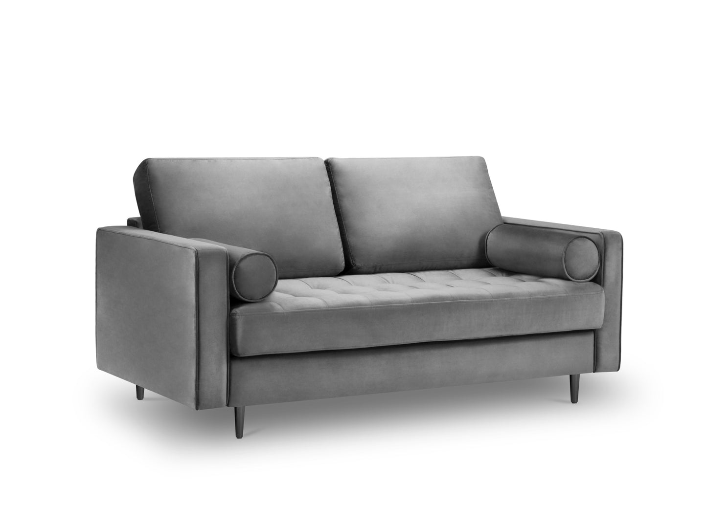 Aspen Sofa, 2 Seats, 174x90 cm — Grey / Black Chrome Metal