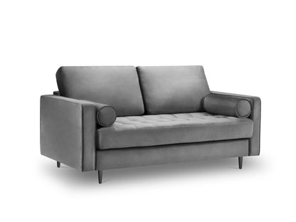 Aspen Sofa, 2 Seats, 174x90 cm — Grey / Black Chrome Metal