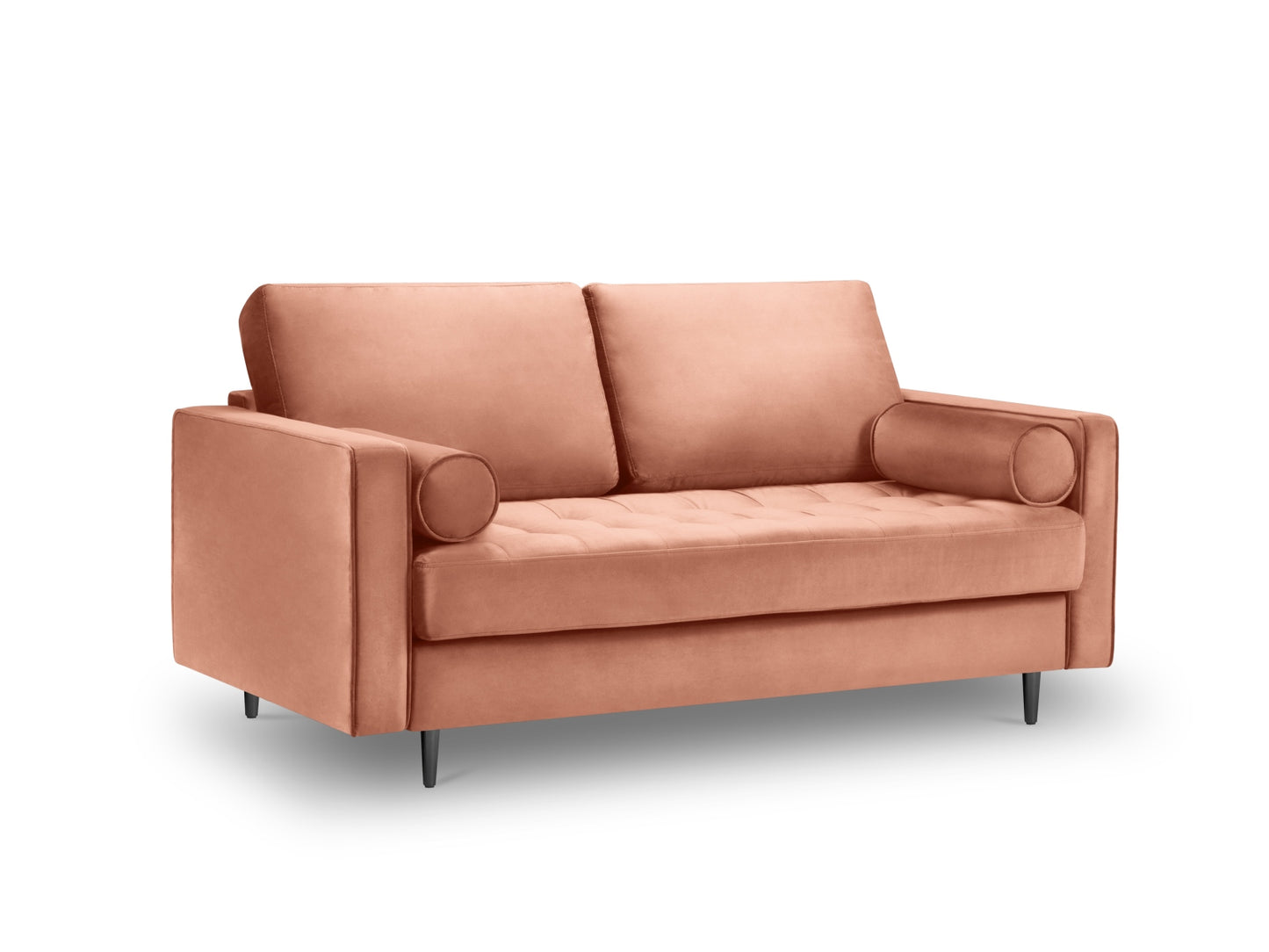 Aspen Sofa, 2 Seats, 174x90 cm — Pink / Black Chrome Metal