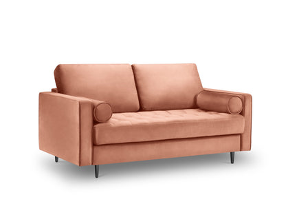 Aspen Sofa, 2 Seats, 174x90 cm — Pink / Black Chrome Metal