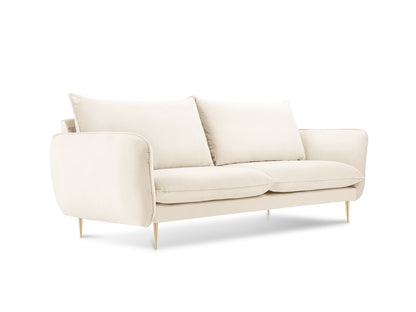Vienna Sofa, 2 Seats, 160x92 cm — Light Beige / Gold Metal