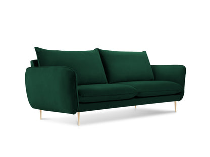 Vienna Sofa, 2 Seats, 160x92 cm — Bottle Green / Gold Metal