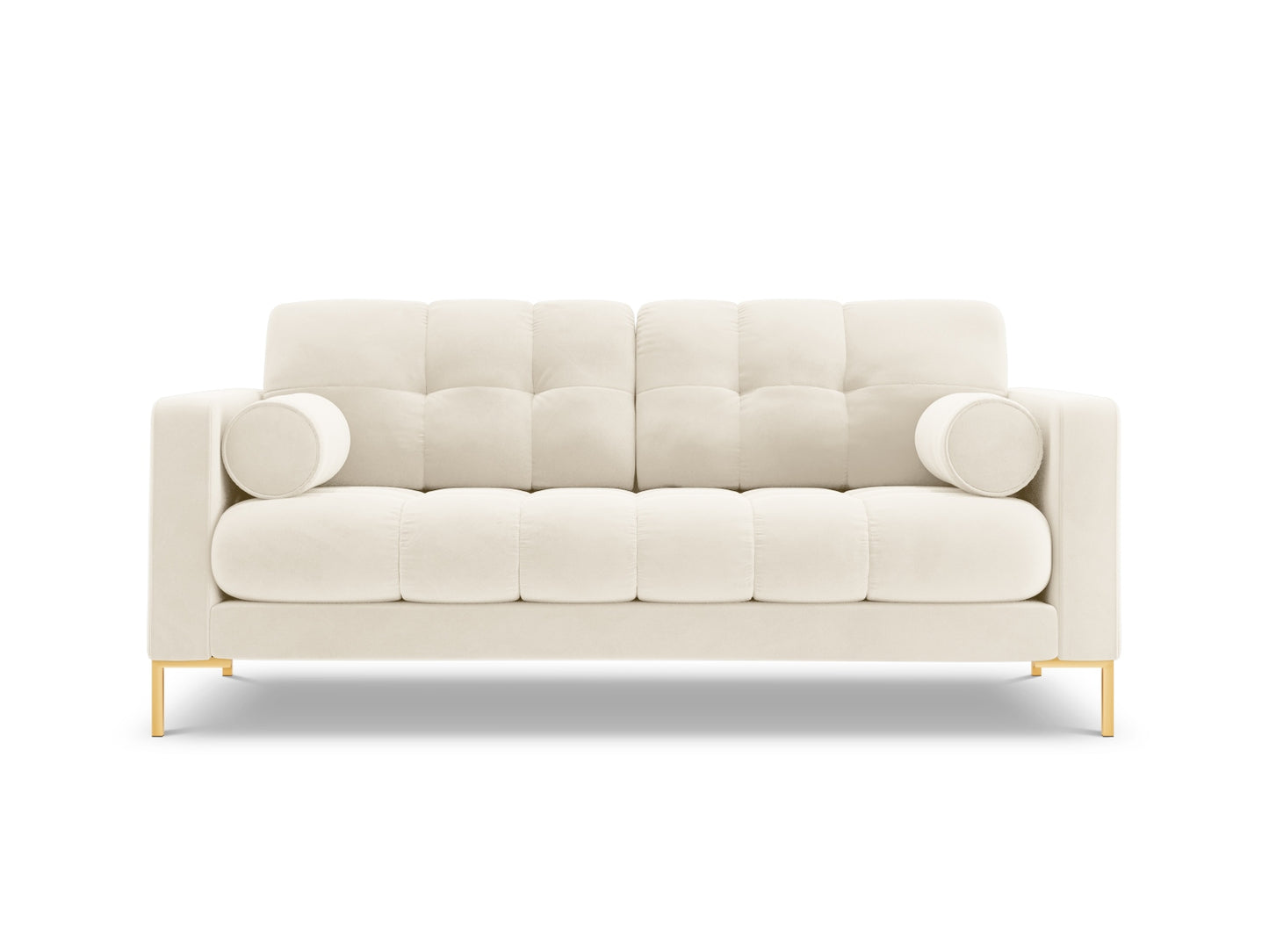 Bali Sofa, 2 Seats, 152x96 cm — Light Beige / Gold Metal