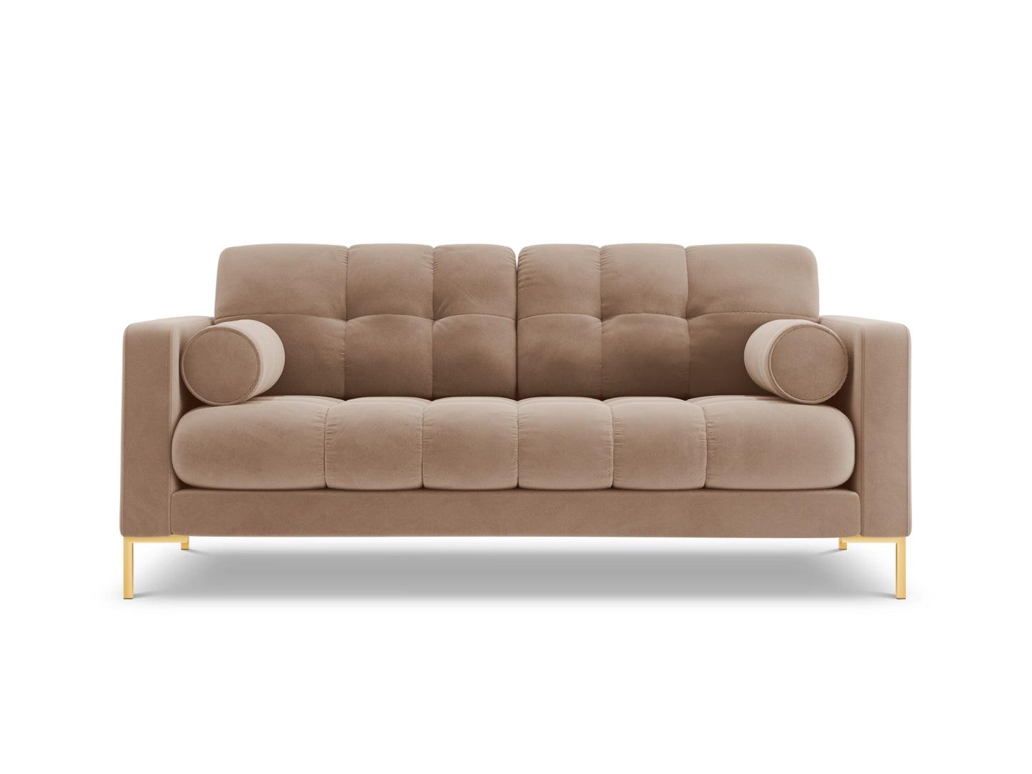 Bali Sofa, 2 Seats, 152x96 cm — Beige / Gold Metal