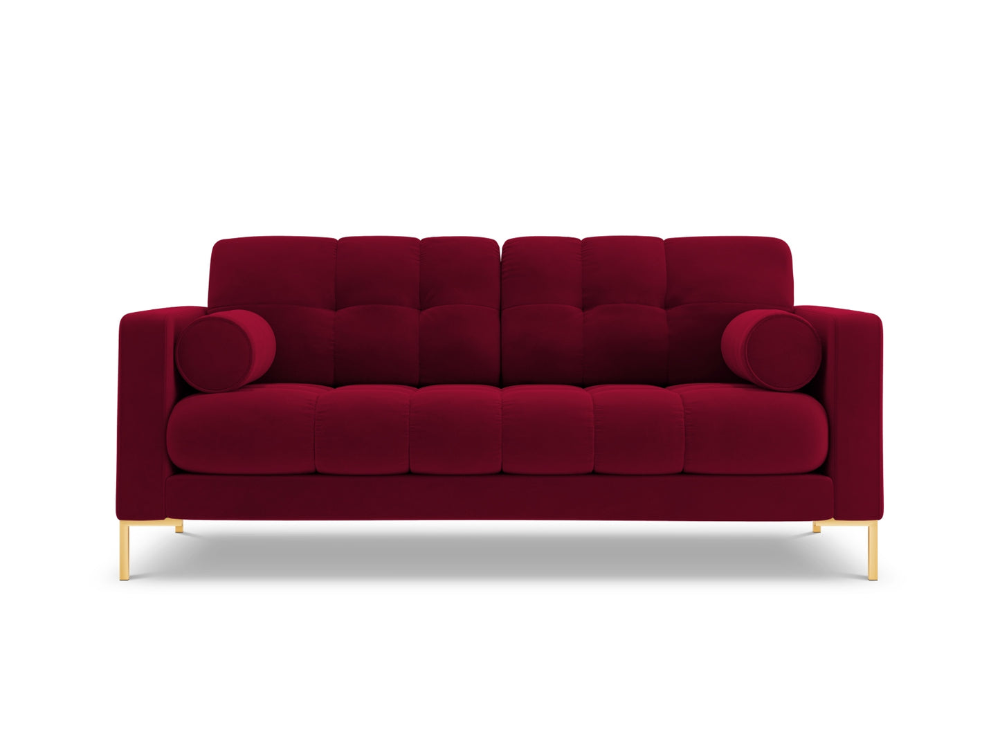 Bali Sofa, 2 Seats, 152x96 cm — Red / Gold Metal