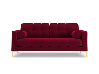 Bali Sofa, 2 Seats, 152x96 cm — Red / Gold Metal