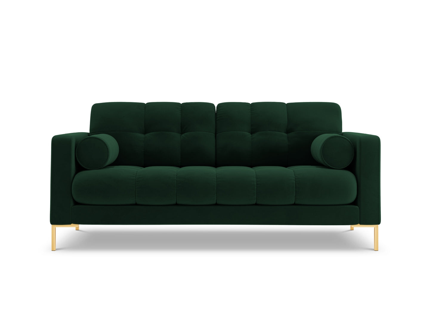 Bali Sofa, 2 Seats, 152x96 cm — Bottle Green / Gold Metal