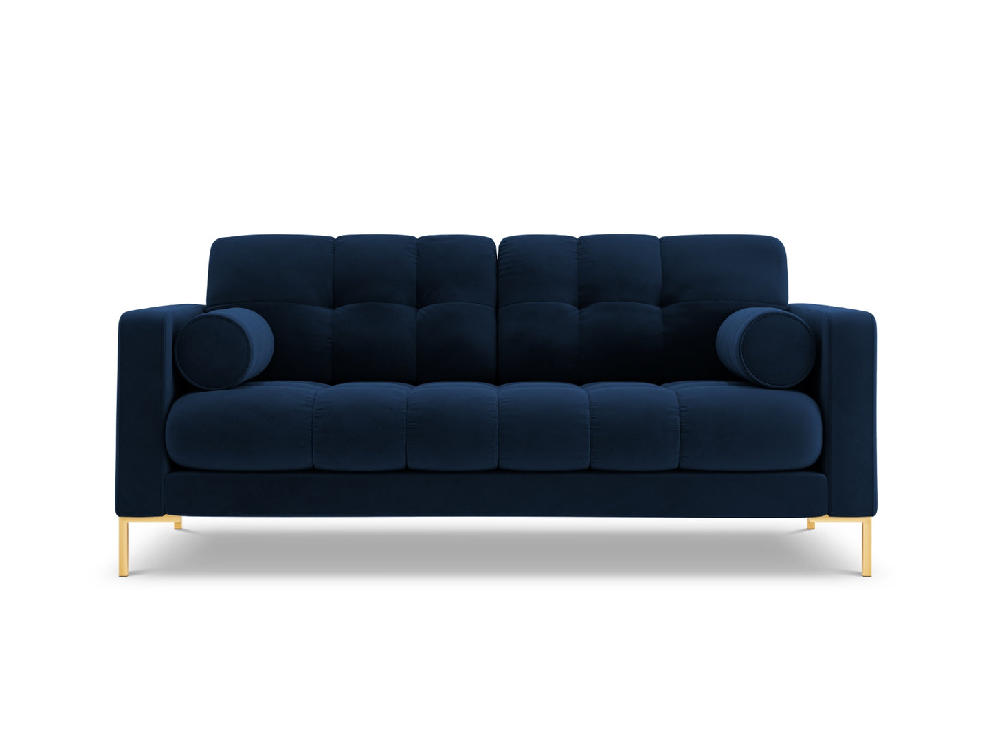 Bali Sofa, 2 Seats, 152x96 cm — Royal Blue / Gold Metal