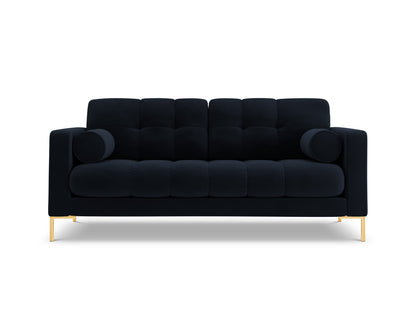 Bali Sofa, 2 Seats, 152x96 cm — Dark Blue / Gold Metal