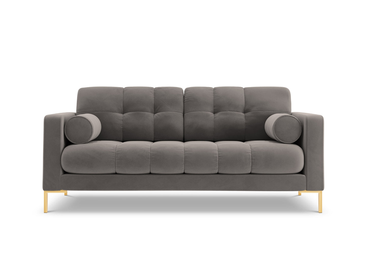 Bali Sofa, 2 Seats, 152x96 cm — Light Grey / Gold Metal