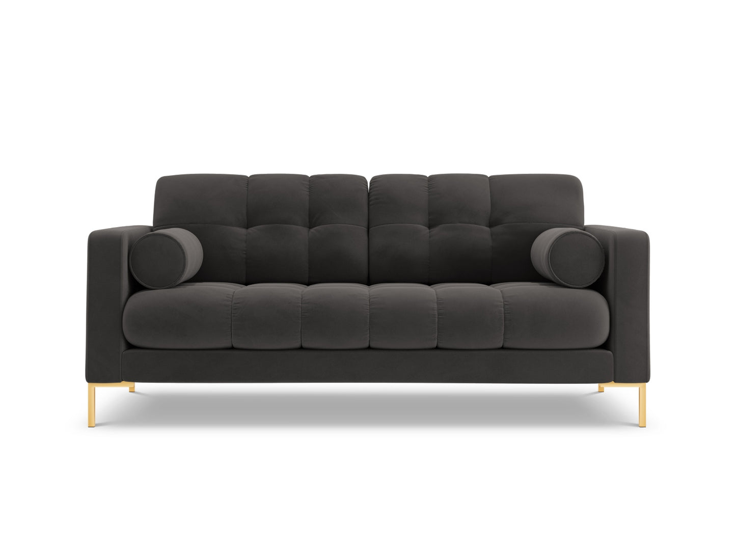 Bali Sofa, 2 Seats, 152x96 cm — Dark Grey / Gold Metal
