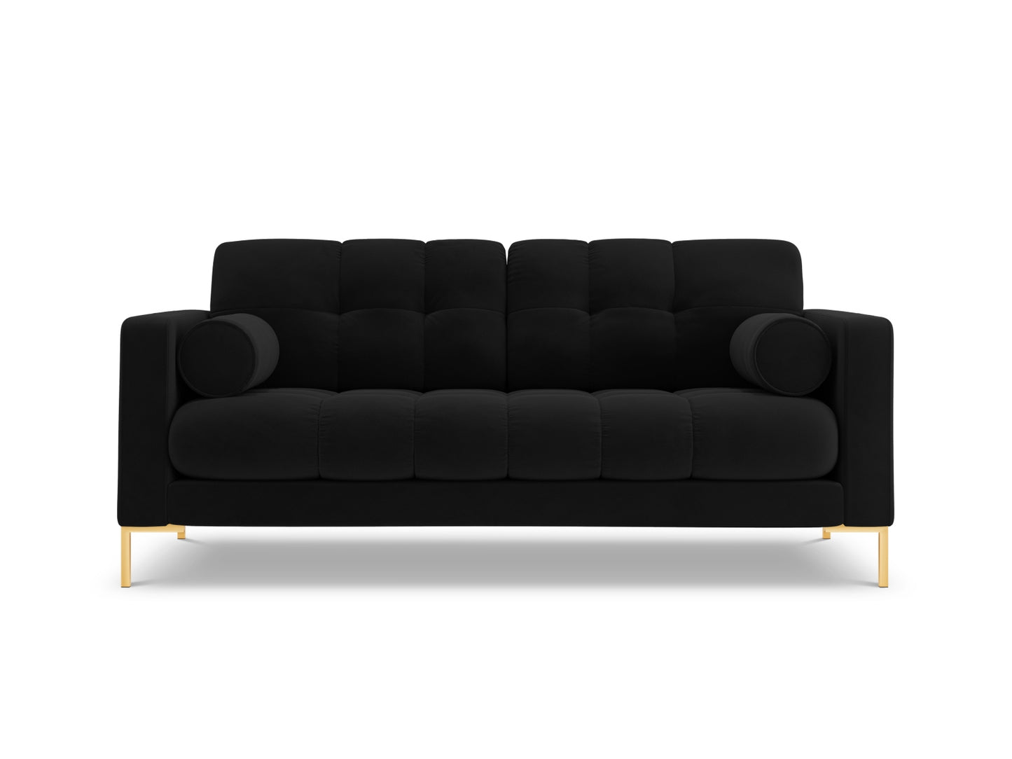 Bali Sofa, 2 Seats, 152x96 cm — Black / Gold Metal
