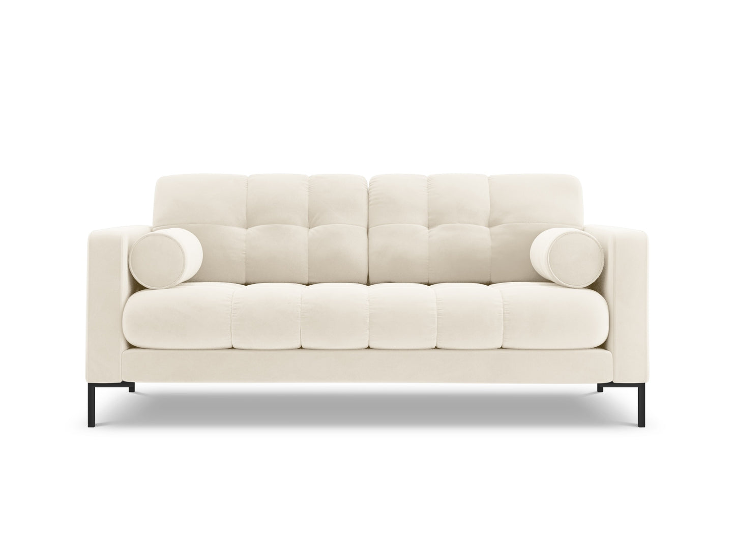 Bali Sofa, 2 Seats, 152x96 cm — Light Beige / Black Metal