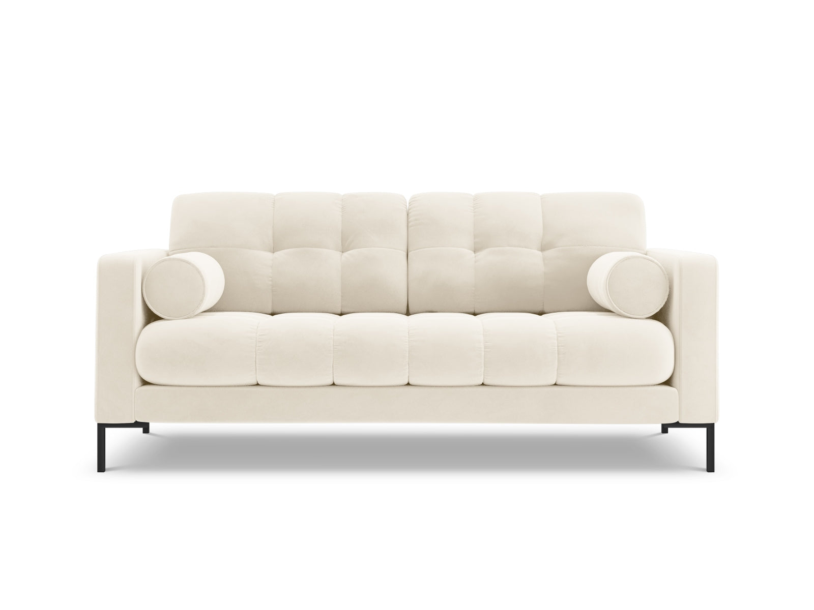 Bali Sofa, 2 Seats, 152x96 cm — Light Beige / Black Metal