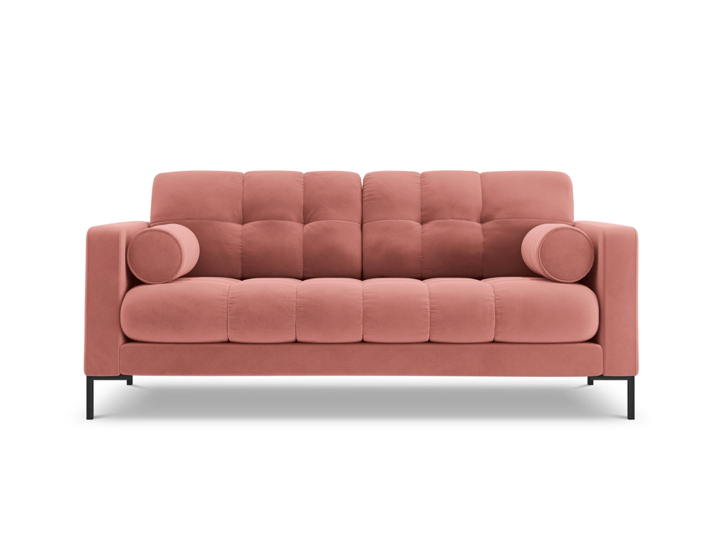 Bali Sofa, 2 Seats, 152x96 cm — Pink / Black Metal