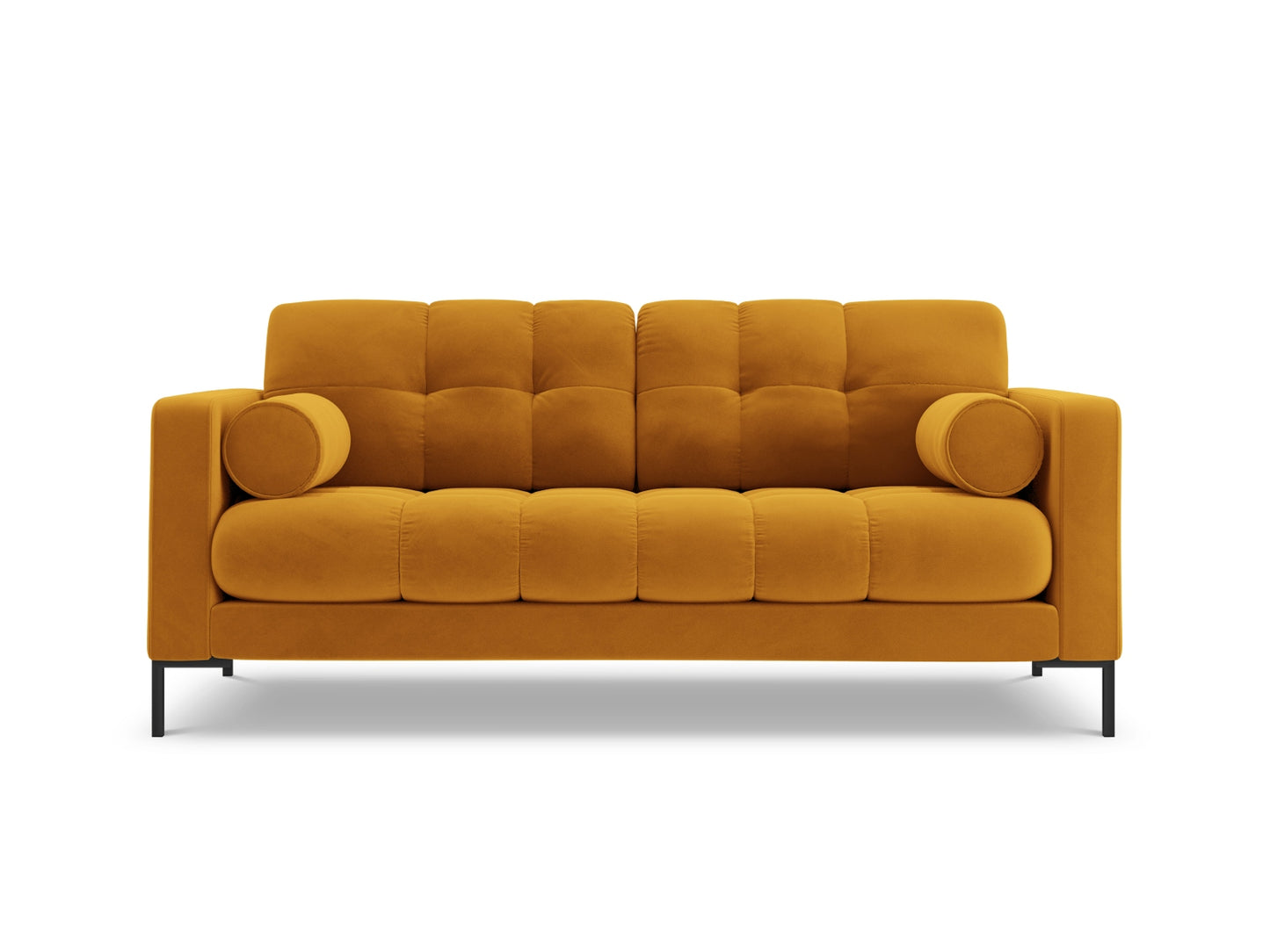 Bali Sofa, 2 Seats, 152x96 cm — Yellow / Black Metal