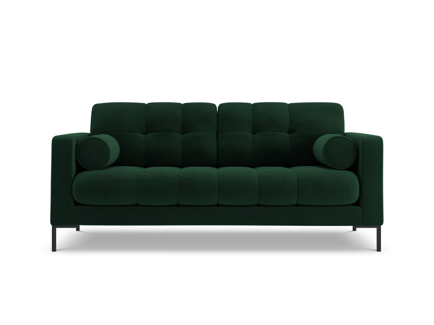 Bali Sofa, 2 Seats, 152x96 cm — Bottle Green / Black Metal
