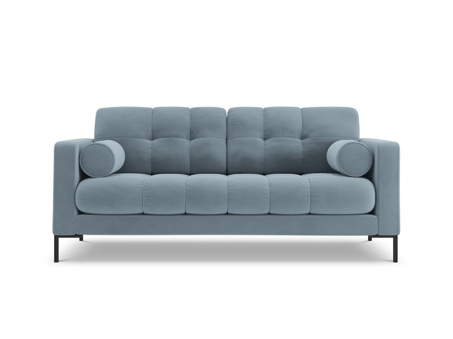 Bali Sofa, 2 Seats, 152x96 cm — Light Blue / Black Metal