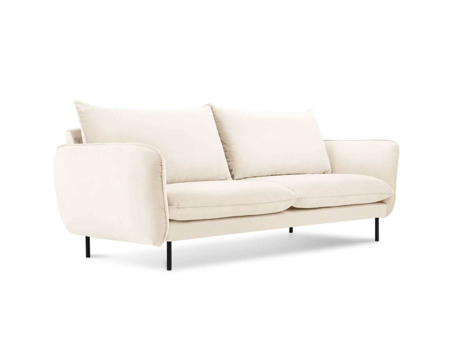 Vienna Sofa, 2 Seats, 160x92 cm — Light Beige / Black Metal