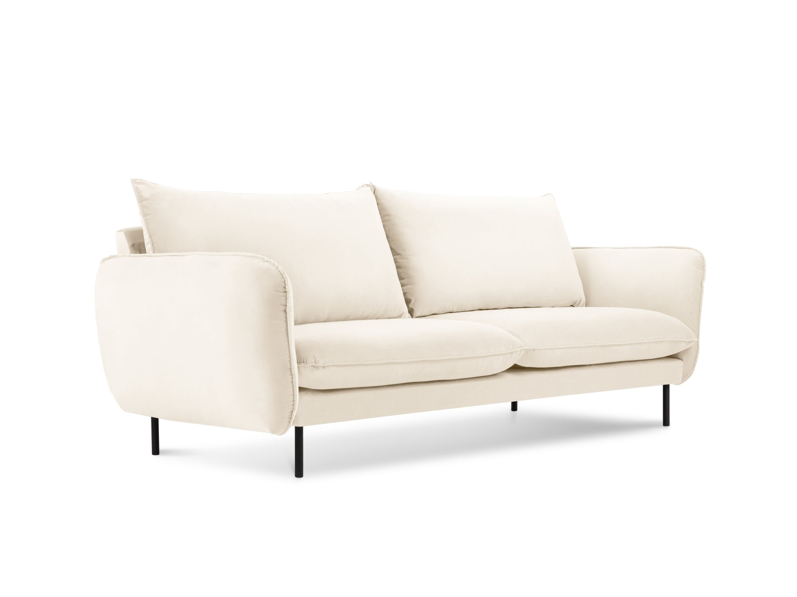 Vienna Sofa, 2 Seats, 160x92 cm — Light Beige / Black Metal