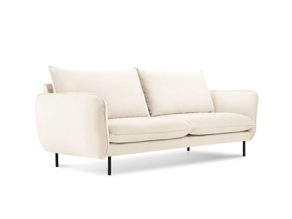 Vienna Sofa, 2 Seats, 160x92 cm — Light Beige / Black Metal