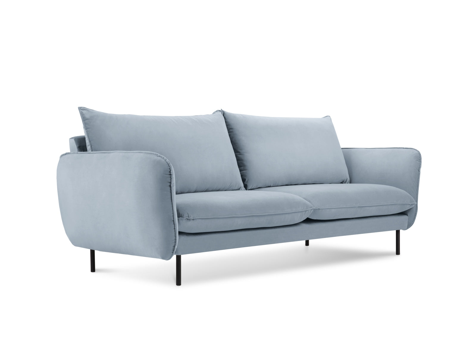 Vienna Sofa, 2 Seats, 160x92 cm — Light Blue / Black Metal