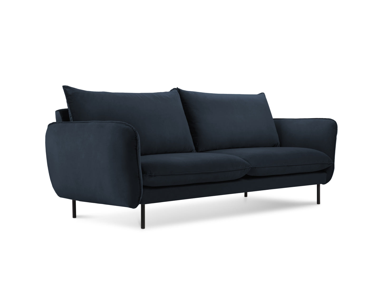 Vienna Sofa, 2 Seats, 160x92 cm — Dark Blue / Black Metal