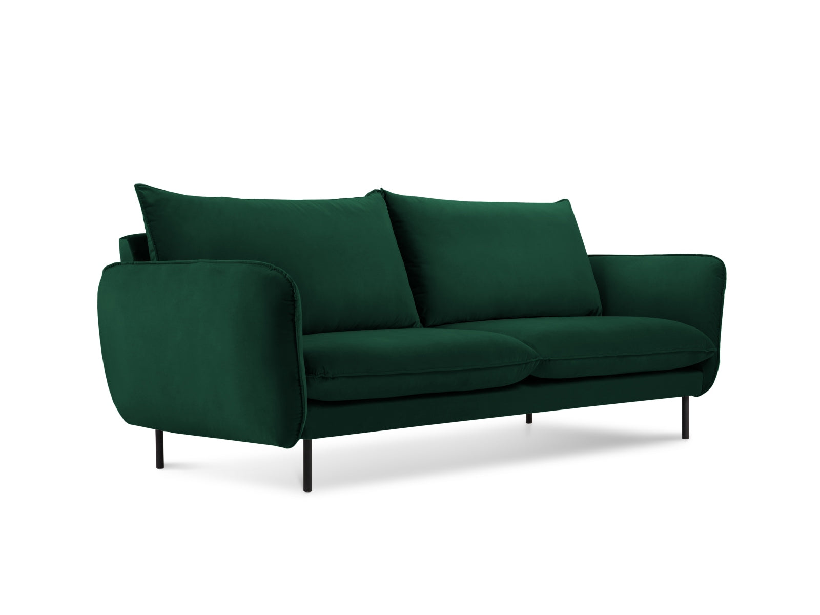 Vienna Sofa, 2 Seats, 160x92 cm — Bottle Green / Black Metal