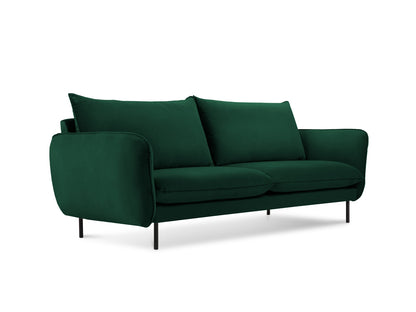 Vienna Sofa, 2 Seats, 160x92 cm — Bottle Green / Black Metal