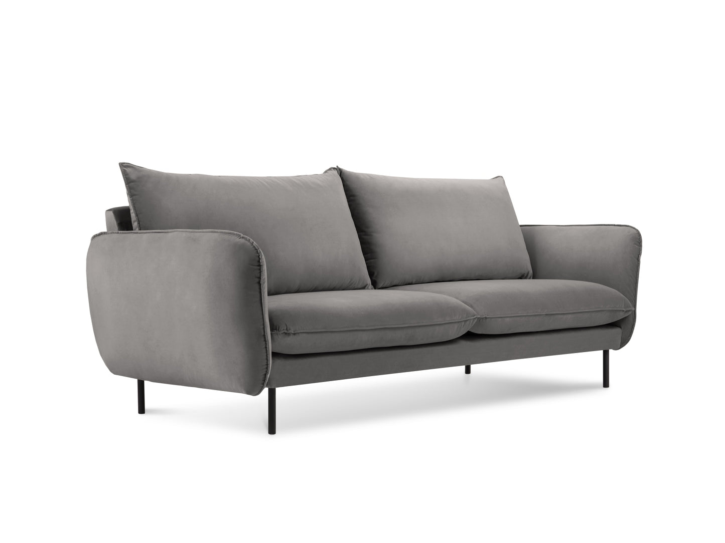 Vienna Sofa, 2 Seats, 160x92 cm — Light Grey / Black Metal