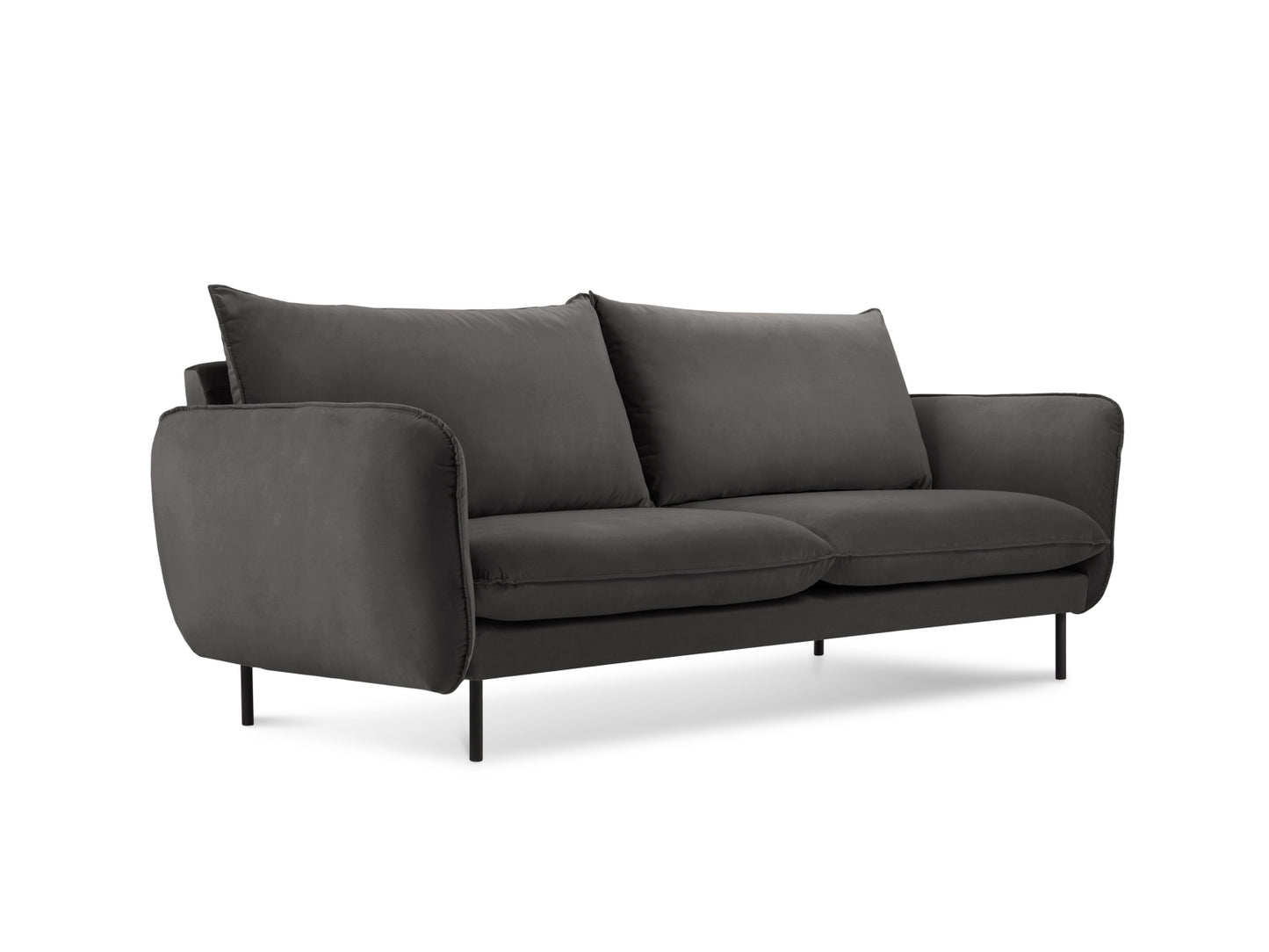Vienna Sofa, 2 Seats, 160x92 cm — Dark Grey / Black Metal