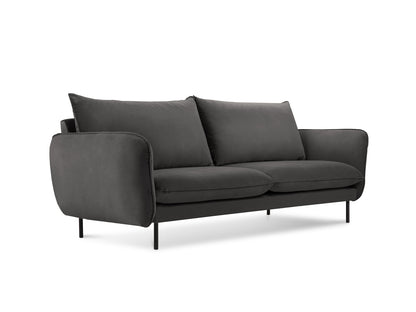 Vienna Sofa, 2 Seats, 160x92 cm — Dark Grey / Black Metal