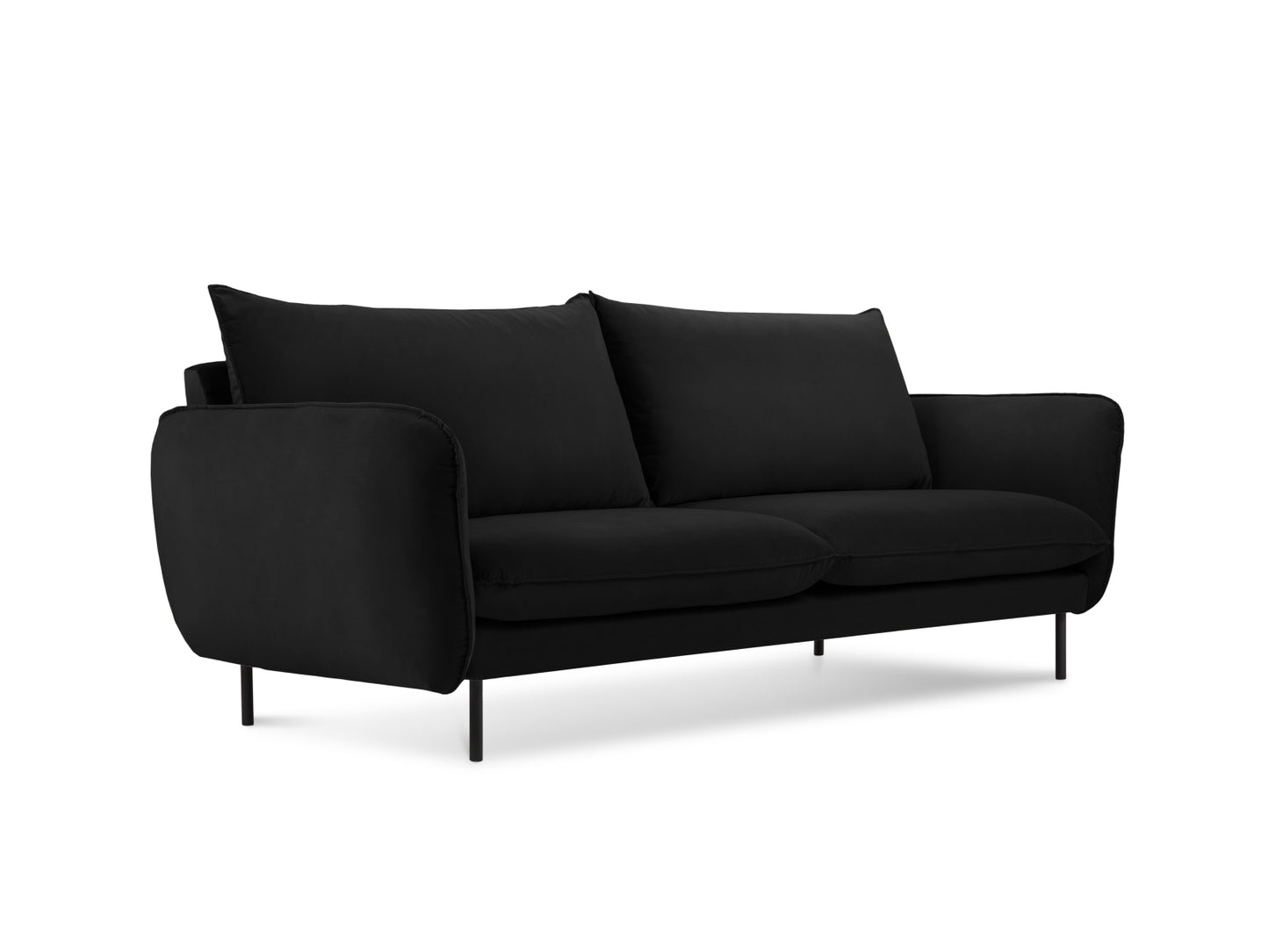 Vienna Sofa, 2 Seats, 160x92 cm — Black / Black Metal