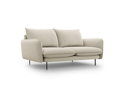 Vienna Sofa, 2 Seats, 160x92 cm — Beige / Black Metal