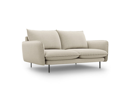 Vienna Sofa, 2 Seats, 160x92 cm — Beige / Black Metal