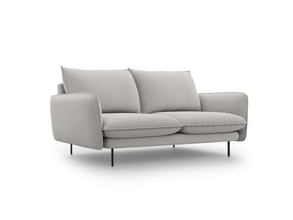 Vienna Sofa, 2 Seats, 160x92 cm — Light Grey / Black Metal
